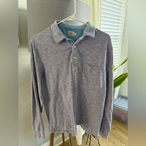 Men’s Faherty Brand Long Sleeve Polo Size Large